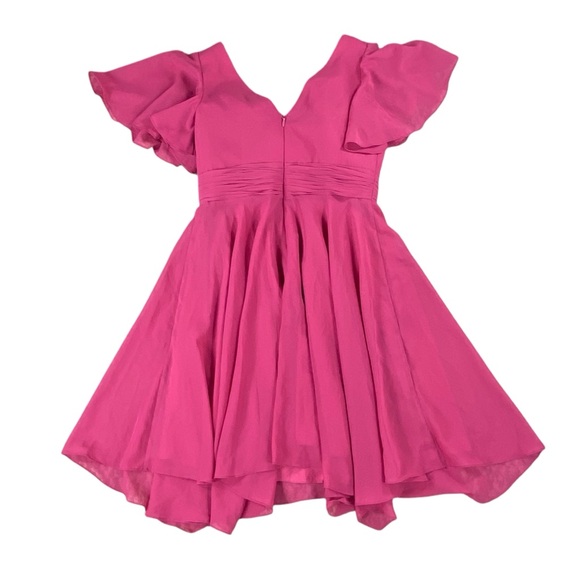 JJs House Fuchsia V-Neck Wedding Dress - Picture 6 of 6